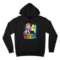 Kids 4 Years Old Unicorn Flossing 4th Birthday Girl Unicorn Party Hoodie