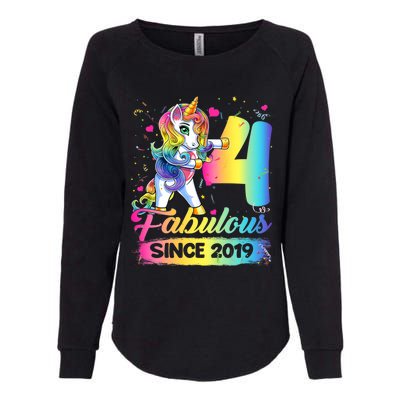 Kids 4 Years Old Unicorn Flossing 4th Birthday Girl Unicorn Party Womens California Wash Sweatshirt