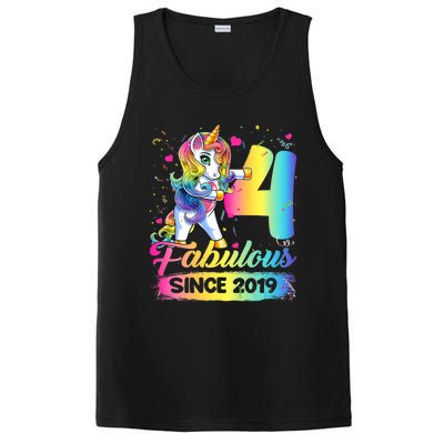 Kids 4 Years Old Unicorn Flossing 4th Birthday Girl Unicorn Party PosiCharge Competitor Tank