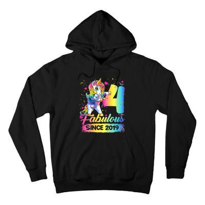 Kids 4 Years Old Unicorn Flossing 4th Birthday Girl Unicorn Party Tall Hoodie