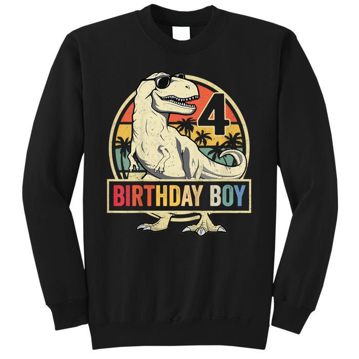 Kids 4 Year Old Shirt 4th Birthday Boy T Rex Dinosaur Sweatshirt