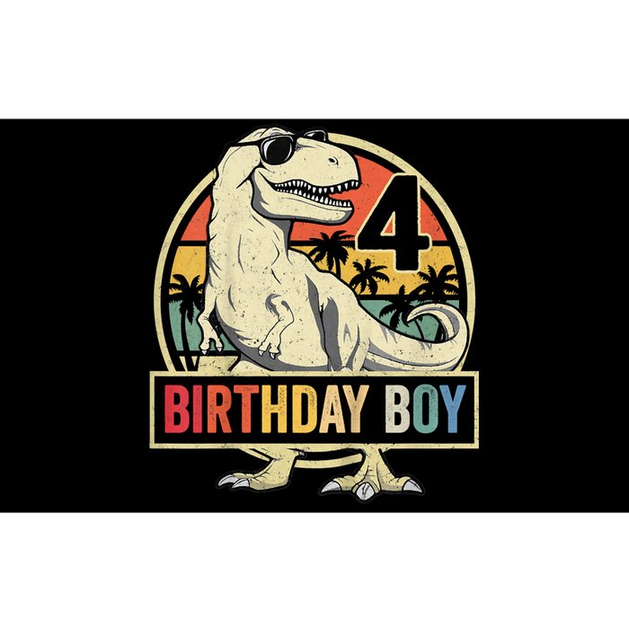 Kids 4 Year Old Shirt 4th Birthday Boy T Rex Dinosaur Bumper Sticker