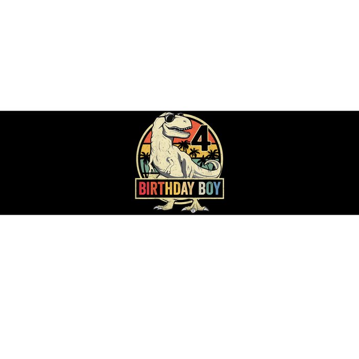 Kids 4 Year Old Shirt 4th Birthday Boy T Rex Dinosaur Bumper Sticker