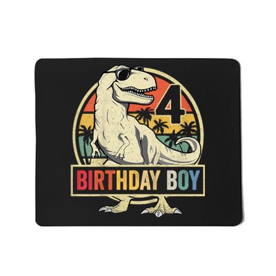 Kids 4 Year Old Shirt 4th Birthday Boy T Rex Dinosaur Mousepad