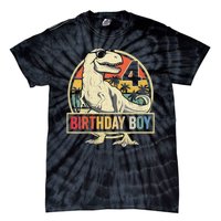 Kids 4 Year Old Shirt 4th Birthday Boy T Rex Dinosaur Tie-Dye T-Shirt