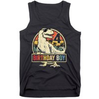 Kids 4 Year Old Shirt 4th Birthday Boy T Rex Dinosaur Tank Top