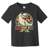 Kids 4 Year Old Shirt 4th Birthday Boy T Rex Dinosaur Toddler T-Shirt