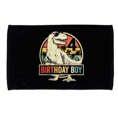 Kids 4 Year Old Shirt 4th Birthday Boy T Rex Dinosaur Microfiber Hand Towel