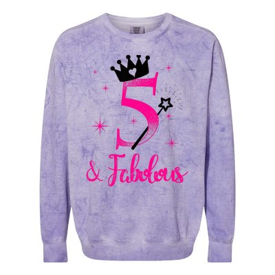 Kid 5 And Fabulous (Five) - 5th Birthday Colorblast Crewneck Sweatshirt