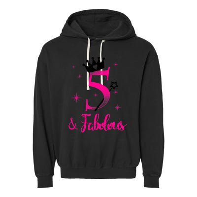 Kid 5 And Fabulous (Five) - 5th Birthday Garment-Dyed Fleece Hoodie