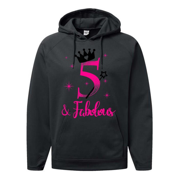 Kid 5 And Fabulous (Five) - 5th Birthday Performance Fleece Hoodie