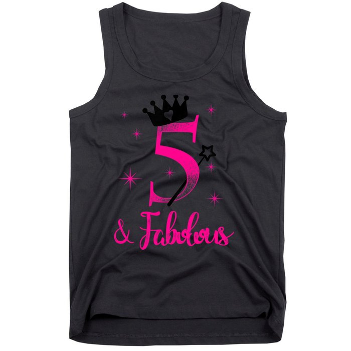 Kid 5 And Fabulous (Five) - 5th Birthday Tank Top