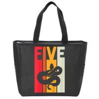 Kids 5th Birthday Vintage Snake Lover Pet Reptile 5 Years Old Zip Tote Bag