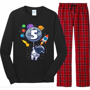 K.i.d.s 5th Birthday Astronaut 5 Year Old Birthday Boy Long Sleeve Pajama Set