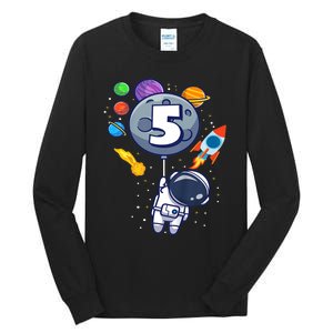 K.i.d.s 5th Birthday Astronaut 5 Year Old Birthday Boy Tall Long Sleeve T-Shirt