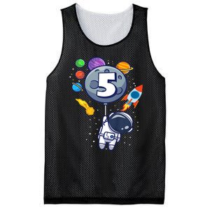 K.i.d.s 5th Birthday Astronaut 5 Year Old Birthday Boy Mesh Reversible Basketball Jersey Tank