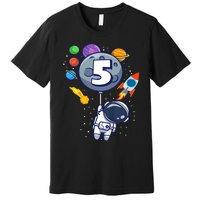 K.i.d.s 5th Birthday Astronaut 5 Year Old Birthday Boy Premium T-Shirt