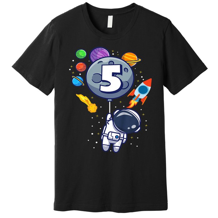 K.i.d.s 5th Birthday Astronaut 5 Year Old Birthday Boy Premium T-Shirt