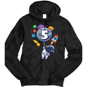 K.i.d.s 5th Birthday Astronaut 5 Year Old Birthday Boy Tie Dye Hoodie