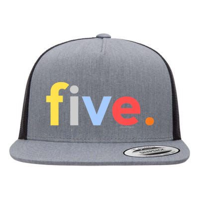 K.i.d.s 5th Birthday Shirt Boy 5 Five Year Old | Age 5 Party Ideas Flat Bill Trucker Hat