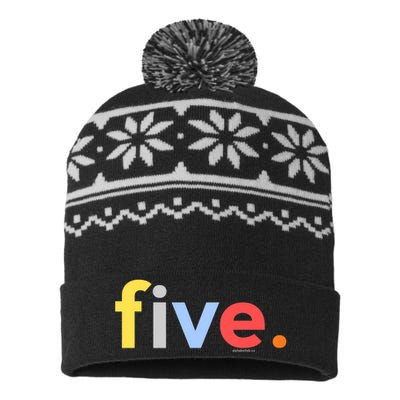 K.i.d.s 5th Birthday Shirt Boy 5 Five Year Old | Age 5 Party Ideas USA-Made Snowflake Beanie