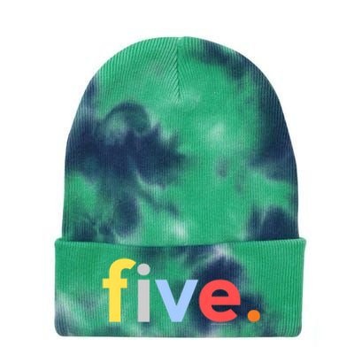 K.i.d.s 5th Birthday Shirt Boy 5 Five Year Old | Age 5 Party Ideas Tie Dye 12in Knit Beanie