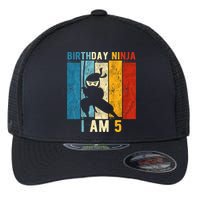 K.i.d.s 5th Birthday Ninja 5 Year Old Birthday Flexfit Unipanel Trucker Cap