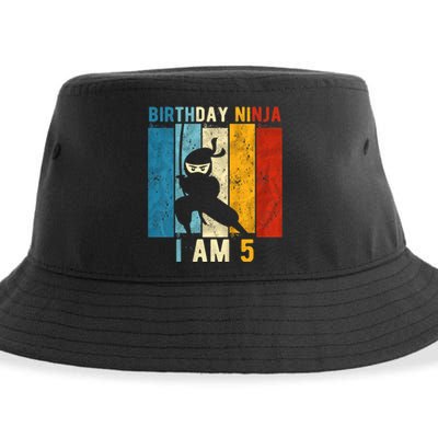 K.i.d.s 5th Birthday Ninja 5 Year Old Birthday Sustainable Bucket Hat