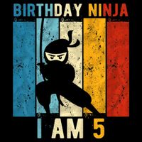 K.i.d.s 5th Birthday Ninja 5 Year Old Birthday Sustainable Bucket Hat