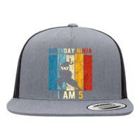 K.i.d.s 5th Birthday Ninja 5 Year Old Birthday Flat Bill Trucker Hat