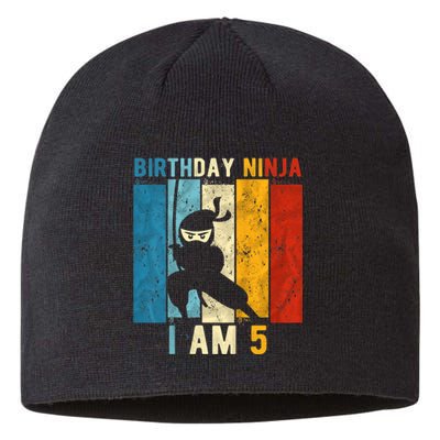 K.i.d.s 5th Birthday Ninja 5 Year Old Birthday Sustainable Beanie