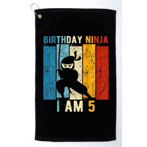 K.i.d.s 5th Birthday Ninja 5 Year Old Birthday Platinum Collection Golf Towel