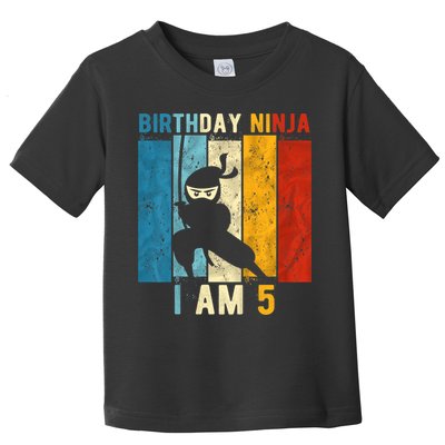 K.i.d.s 5th Birthday Ninja 5 Year Old Birthday Toddler T-Shirt