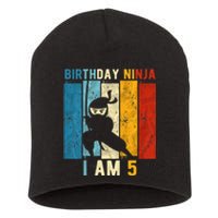 K.i.d.s 5th Birthday Ninja 5 Year Old Birthday Short Acrylic Beanie