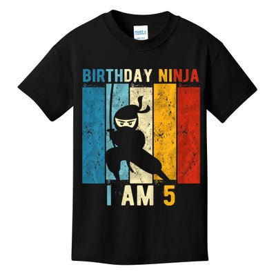 K.i.d.s 5th Birthday Ninja 5 Year Old Birthday Kids T-Shirt