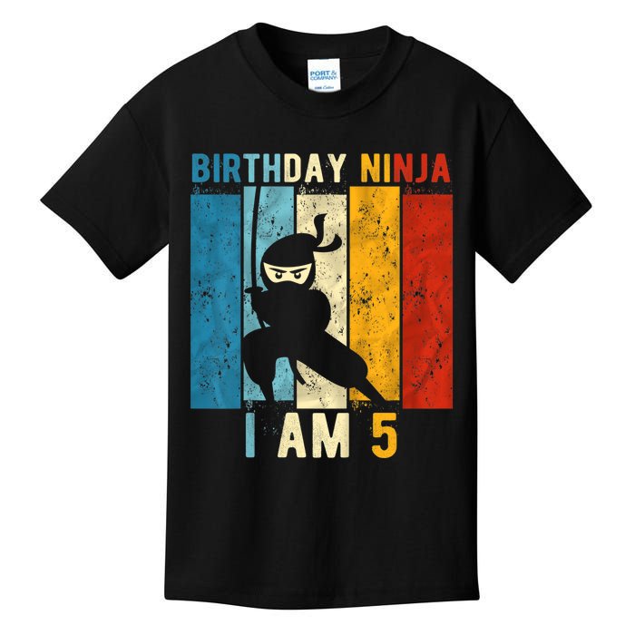 K.i.d.s 5th Birthday Ninja 5 Year Old Birthday Kids T-Shirt