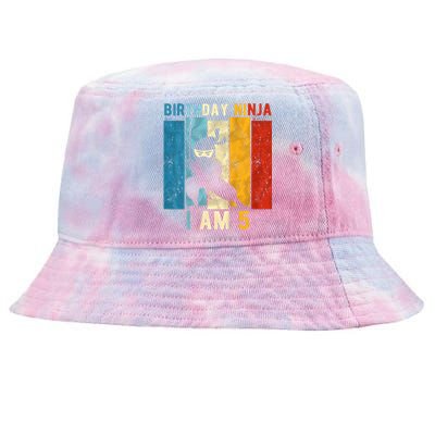 K.i.d.s 5th Birthday Ninja 5 Year Old Birthday Tie-Dyed Bucket Hat