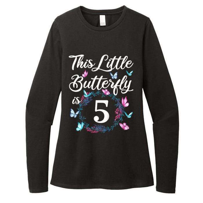 K.i.d.s 5th Birthday This Little Butterfly Is 5 Years Old Womens CVC Long Sleeve Shirt