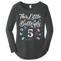 K.i.d.s 5th Birthday This Little Butterfly Is 5 Years Old Women's Perfect Tri Tunic Long Sleeve Shirt