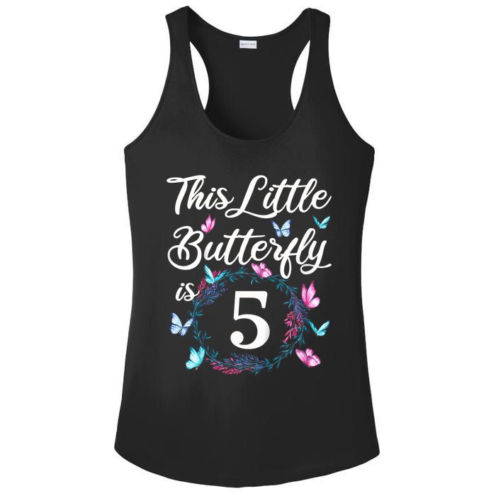 K.i.d.s 5th Birthday This Little Butterfly Is 5 Years Old Ladies PosiCharge Competitor Racerback Tank