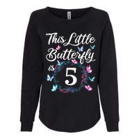 K.i.d.s 5th Birthday This Little Butterfly Is 5 Years Old Womens California Wash Sweatshirt