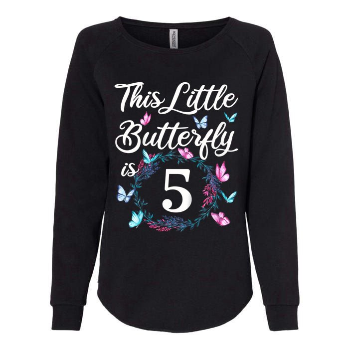 K.i.d.s 5th Birthday This Little Butterfly Is 5 Years Old Womens California Wash Sweatshirt