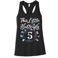 K.i.d.s 5th Birthday This Little Butterfly Is 5 Years Old Women's Racerback Tank