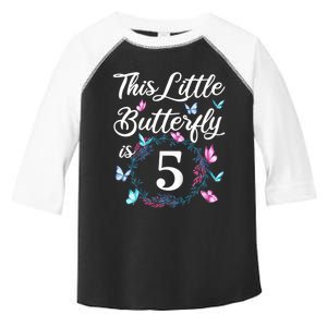 K.i.d.s 5th Birthday This Little Butterfly Is 5 Years Old Toddler Fine Jersey T-Shirt