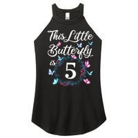 K.i.d.s 5th Birthday This Little Butterfly Is 5 Years Old Women's Perfect Tri Rocker Tank