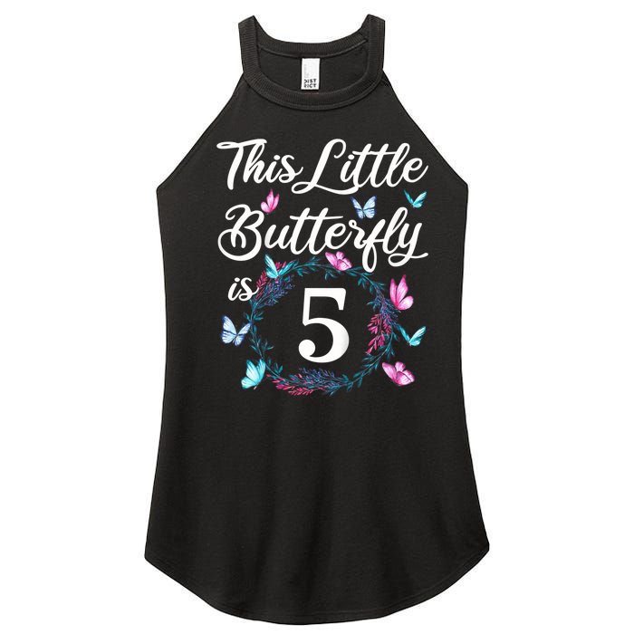 K.i.d.s 5th Birthday This Little Butterfly Is 5 Years Old Women's Perfect Tri Rocker Tank