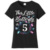 K.i.d.s 5th Birthday This Little Butterfly Is 5 Years Old Women's T-Shirt