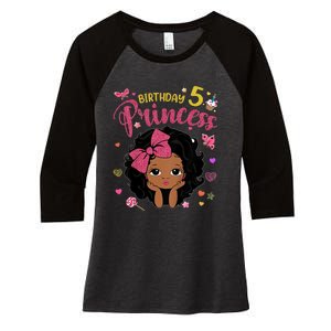 K.i.d.s 5th Birthday Princess Funny Gifts Girl Daughter 5 Year Old Women's Tri-Blend 3/4-Sleeve Raglan Shirt