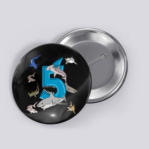 K.i.d.s 5th Birthday b.o.y.s shark white shark Button