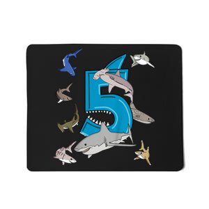 K.i.d.s 5th Birthday b.o.y.s shark white shark Mousepad